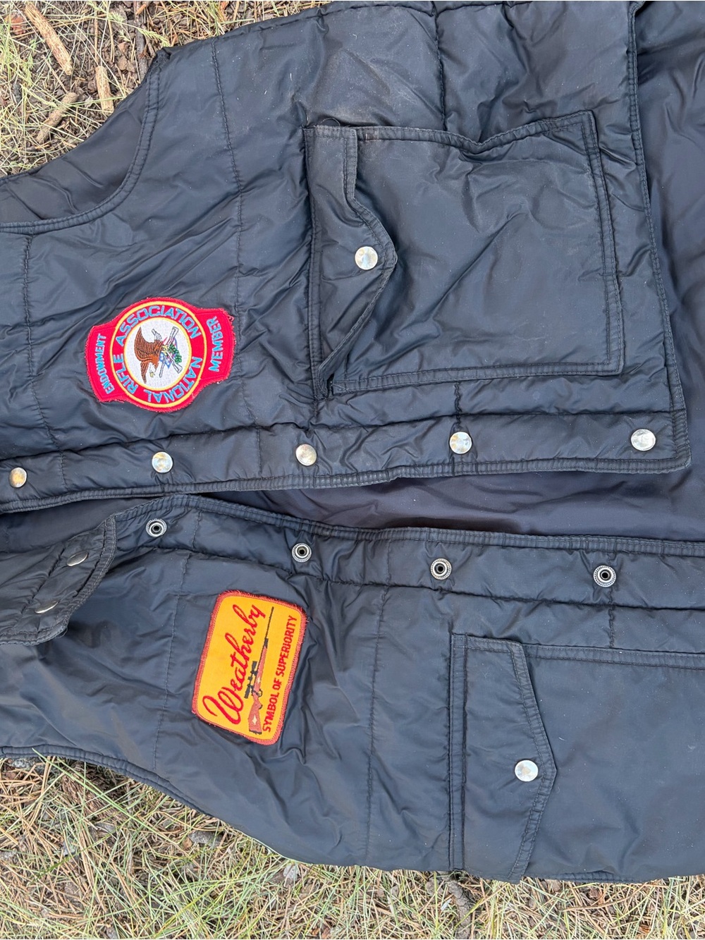 Black Puffer Vest with Patch Details - Kids